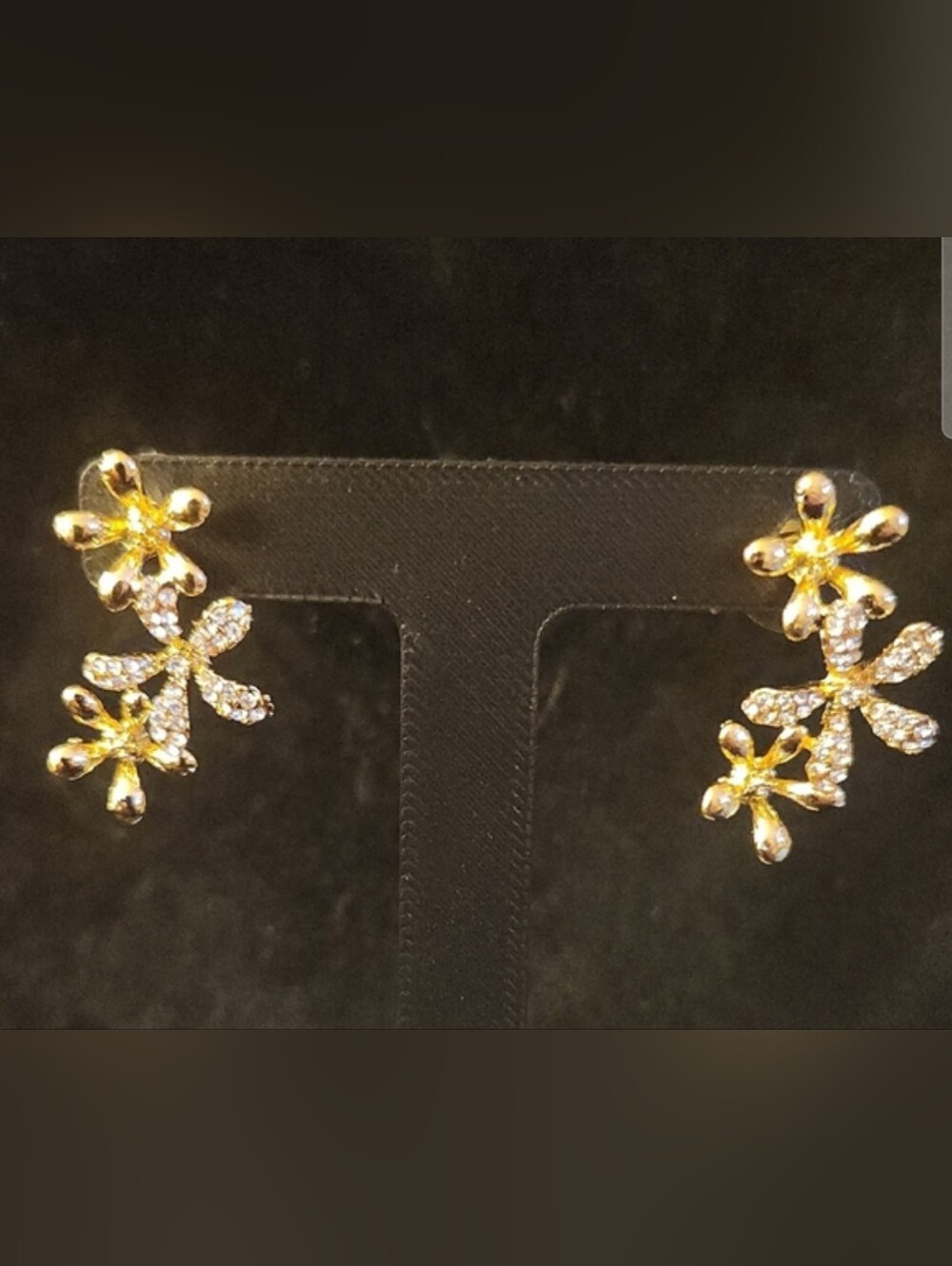 Zgy Floral Gold and Silver Tone Earrings
